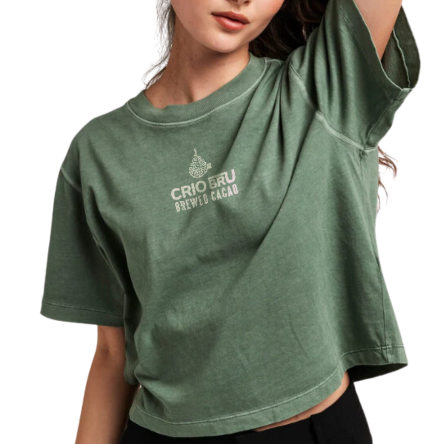 Branded Women’s Relaxed Crop Tee - Sage