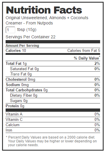 nutpods® Original Unsweetened Dairy-free Creamer